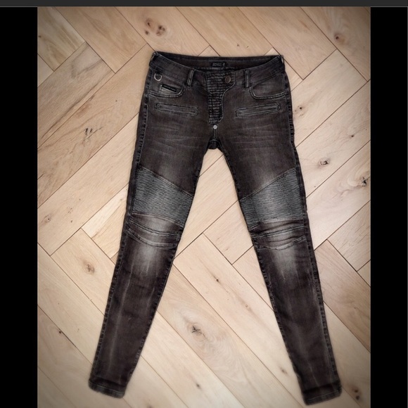 Philipp Plein Grey Moto Jeans - Picture 2 of 8